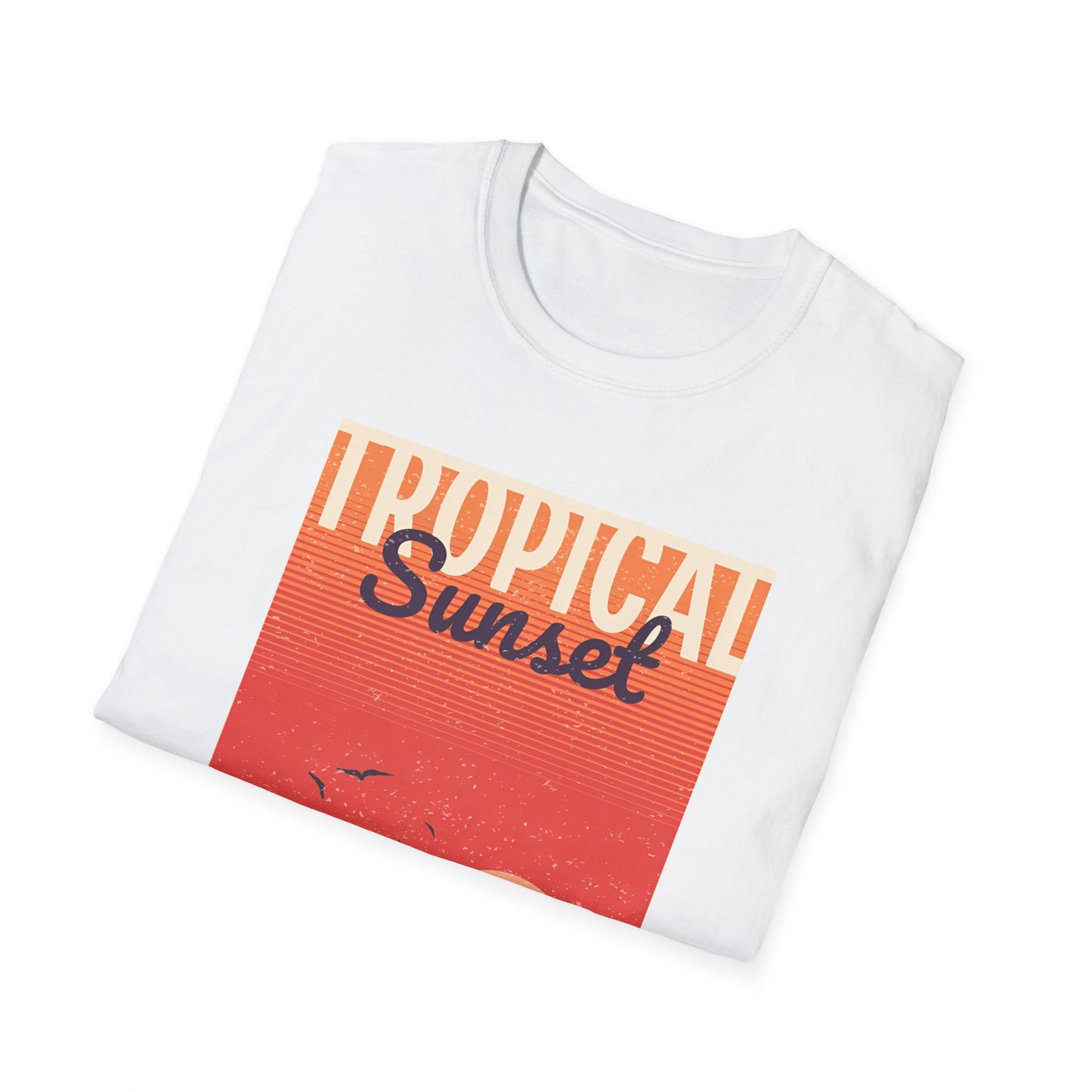 Tropical Sunset Graphic Tshirt Unisex Softstyle T-Shirt