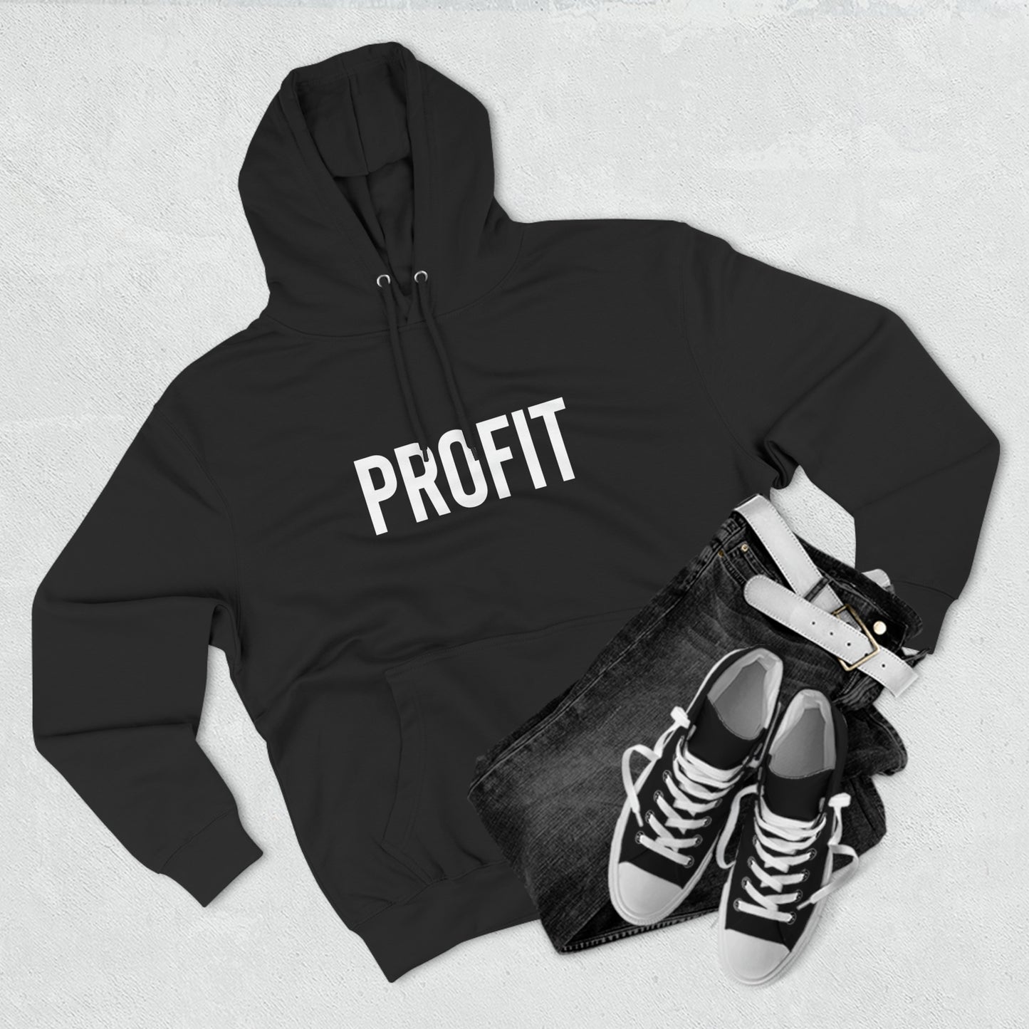 Profit Letter Graphic Hoodie Three-Panel Fleece Hoodie