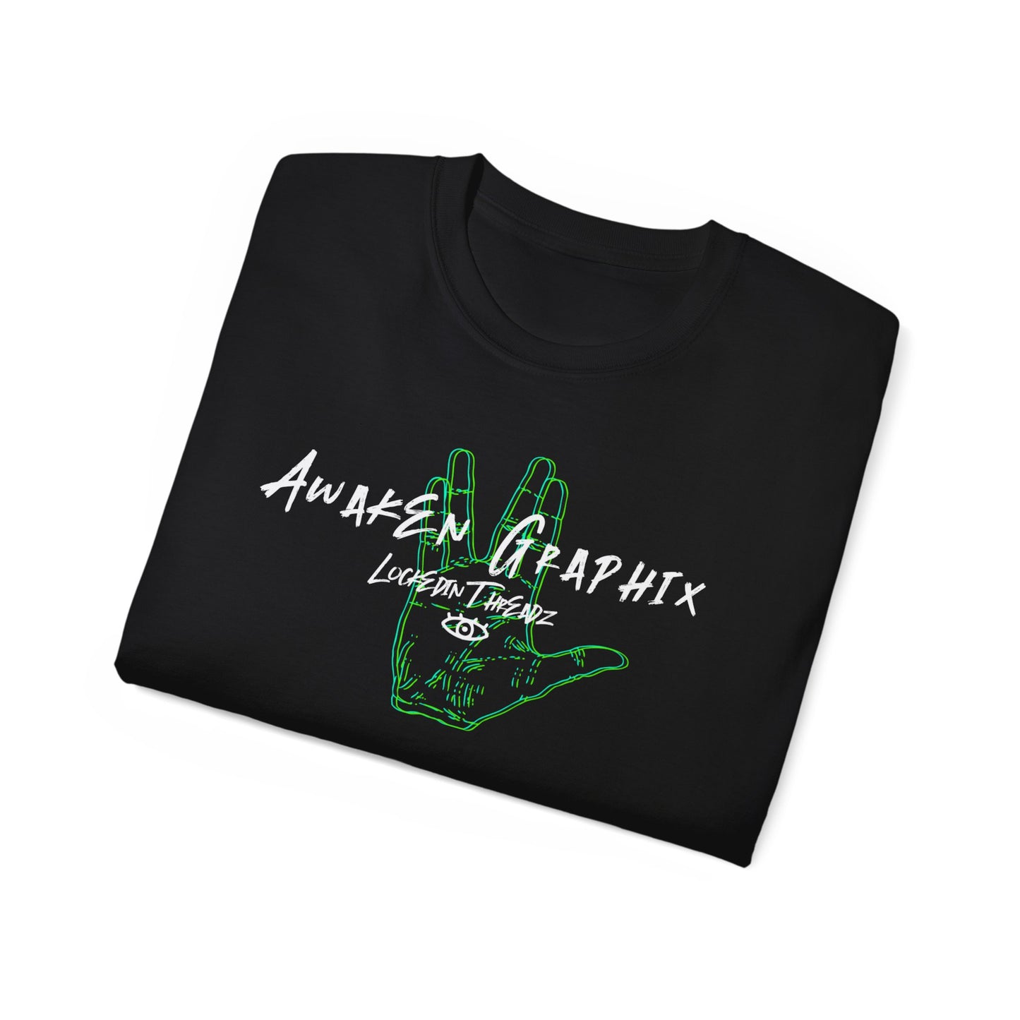 Awaken Graphix Locked in Threadz Logo Graphic Design Tshirt Unisex Ultra Cotton Tee