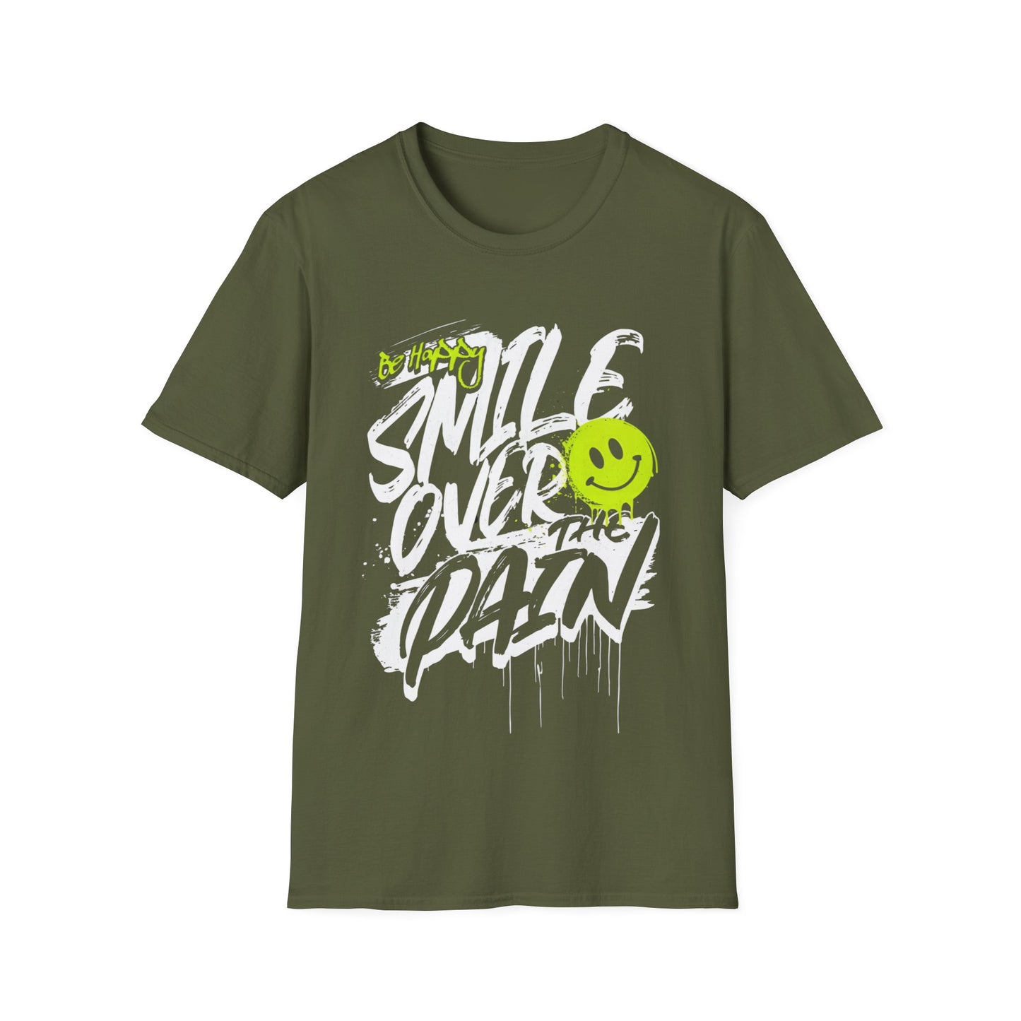 Be Happy Smile Graphic T-shirt Unisex Softstyle T-Shirt