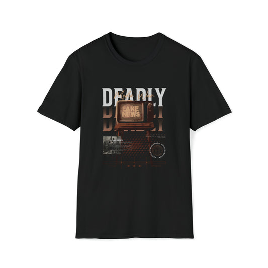 Deadly Fake News Graphic Tshirt Unisex Softstyle T-Shirt