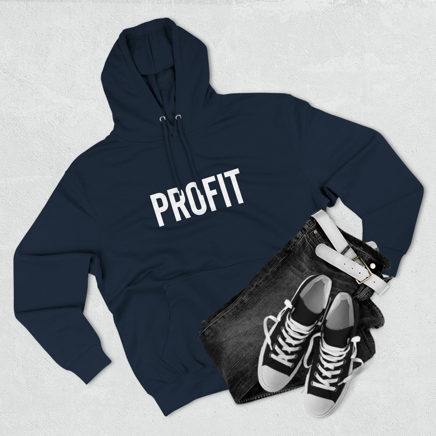 Profit Letter Graphic Hoodie Three-Panel Fleece Hoodie