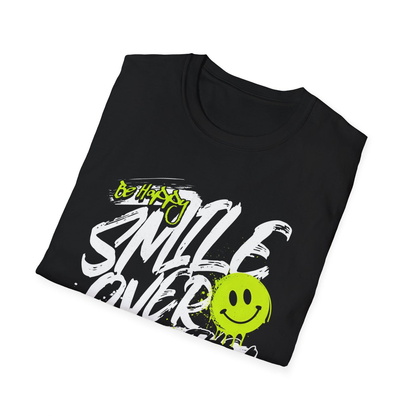 Be Happy Smile Graphic T-shirt Unisex Softstyle T-Shirt