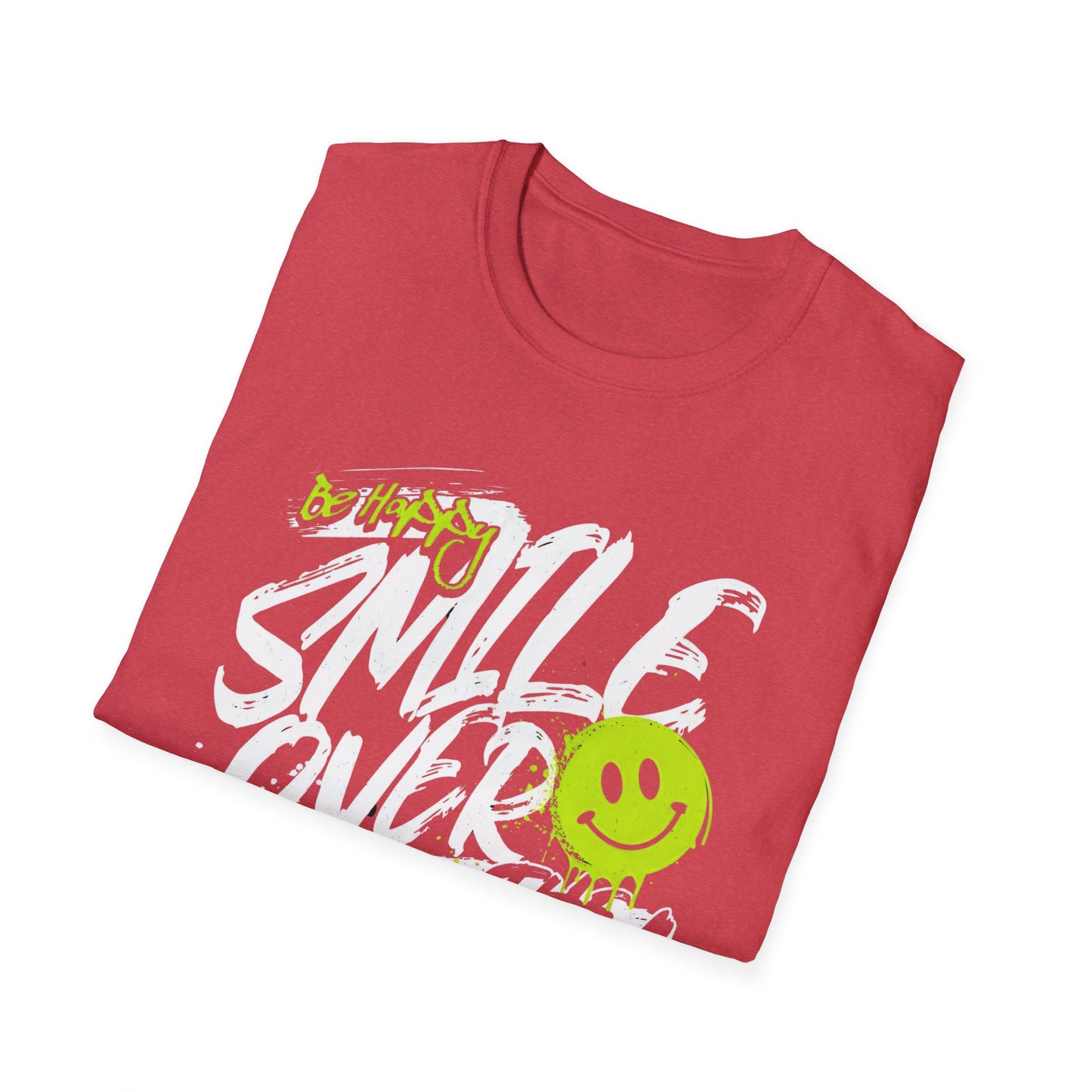 Be Happy Smile Graphic T-shirt Unisex Softstyle T-Shirt