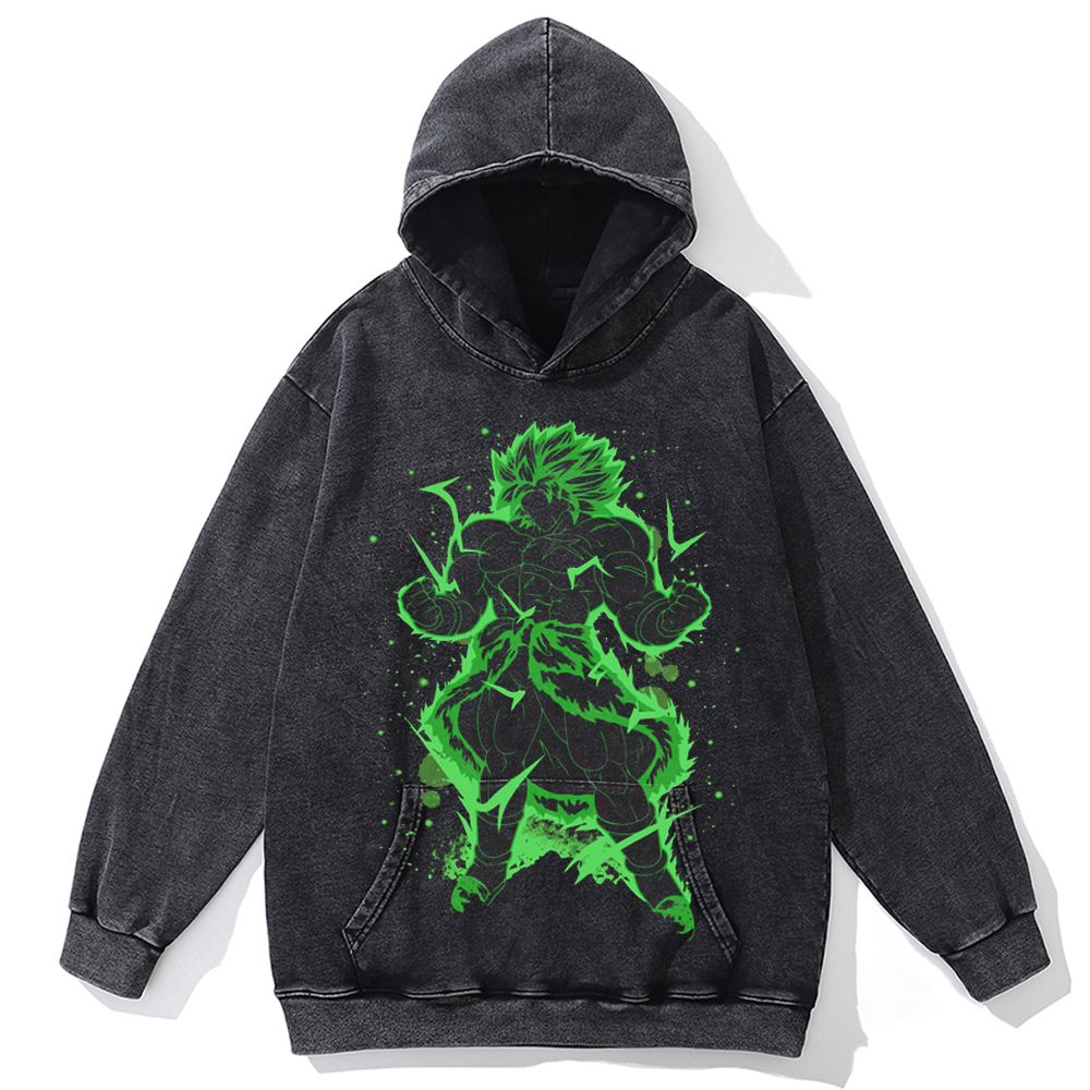 Hip Hop Streetwear Men Vintage Hoodie Sweatshirt Anime Dragon Ball Graphic Hooded Pullover Harajuku Cotton Washed Black Hoodie