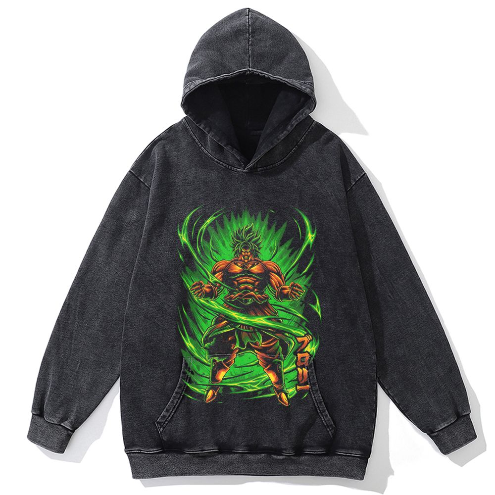 Hip Hop Streetwear Men Vintage Hoodie Sweatshirt Anime Dragon Ball Graphic Hooded Pullover Harajuku Cotton Washed Black Hoodie