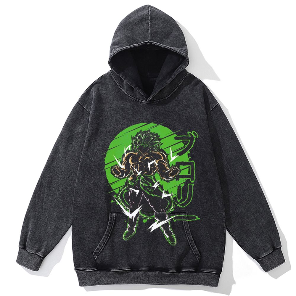 Hip Hop Streetwear Men Vintage Hoodie Sweatshirt Anime Dragon Ball Graphic Hooded Pullover Harajuku Cotton Washed Black Hoodie