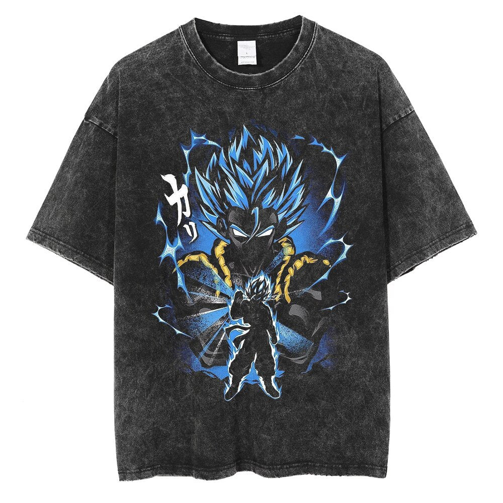 Anime Tshirt Men Hip Hop Vintage Washed Oversized Streetwear 100% Cotton 2023 Harajuku T-shirt Wholesale DropShipping