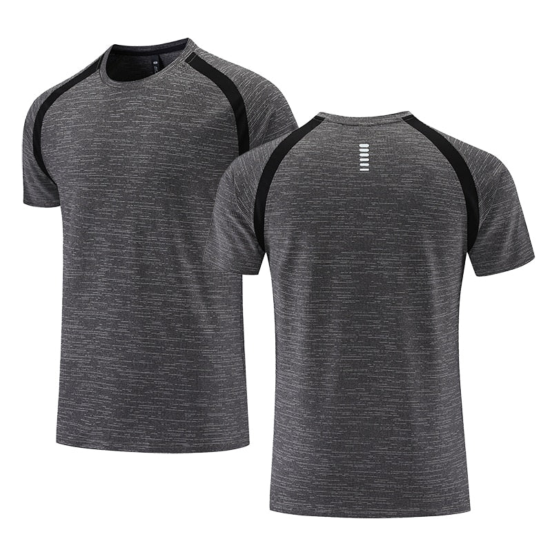 Quick Dry Men Running T-shirt Fitness Sports Top Gym Training Shirt Breathable Jogging Casual Sportswear